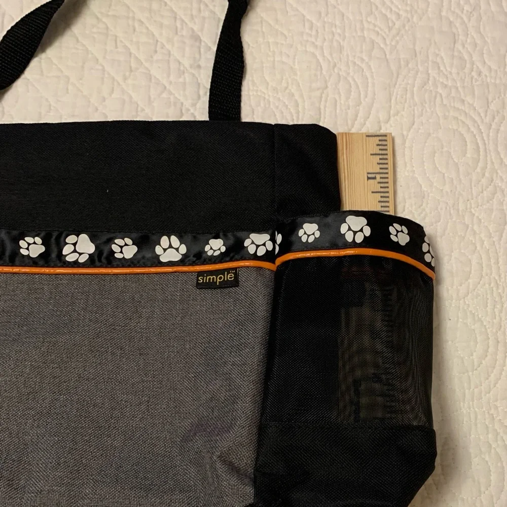 Simple Black and Gray Pet Travel Bag with Orange Accents